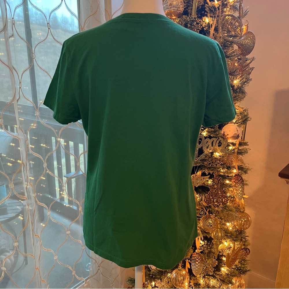 Target Green Short Sleeve Tee with Santa and Puppy Snowflake Graphic - Picture 10 of 10